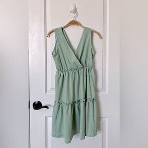 21 Saints | Elegant Sage Dress